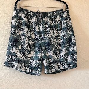 SPEEDO Palm Leaf Print Board Swim Trunk Men Size Large